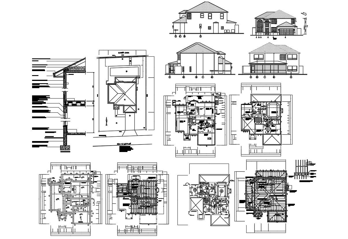 House Construction Project Plan AutoCAD Drawing