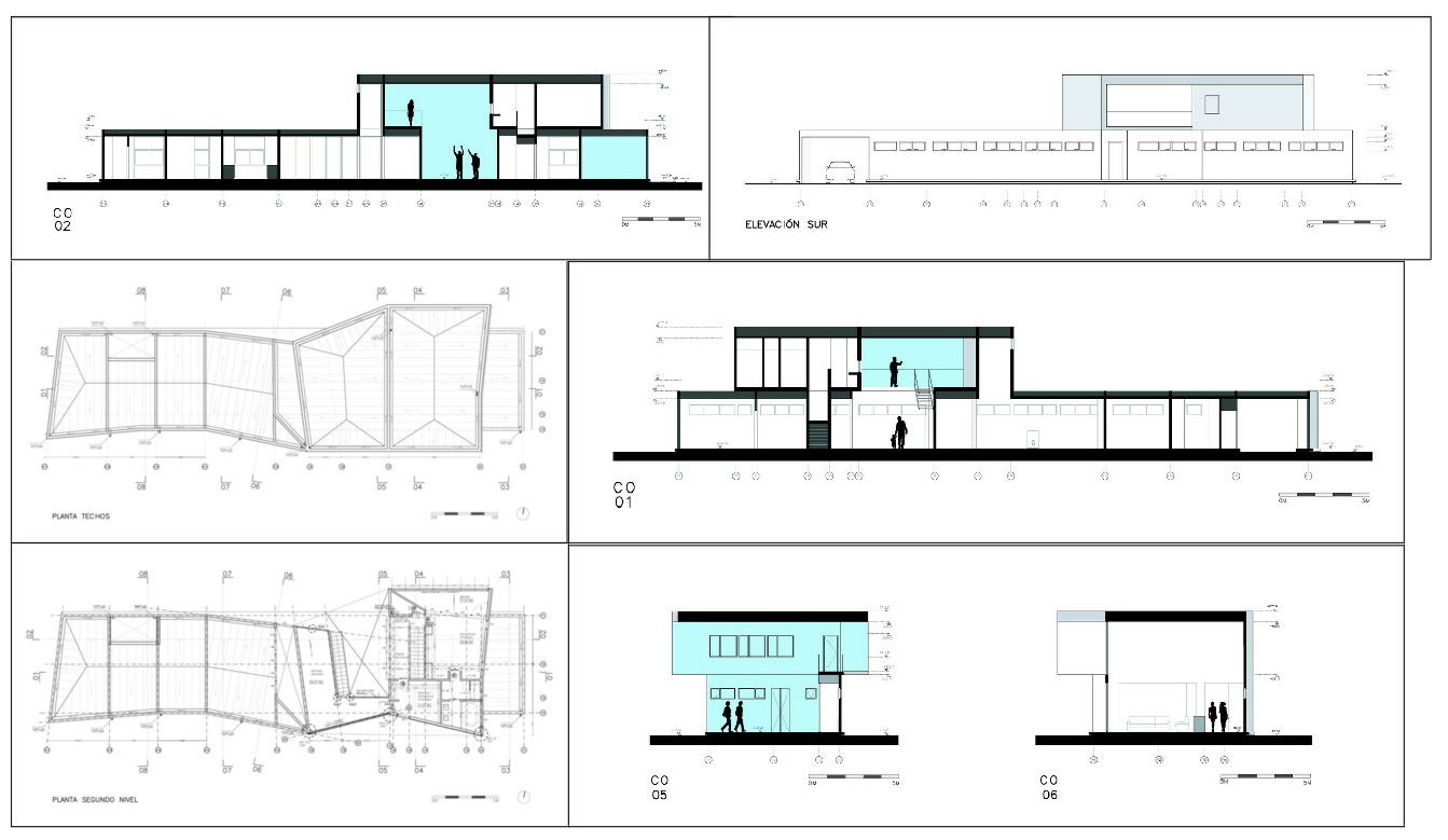Modern House Design Project DWG Plan with Room Detail Layout