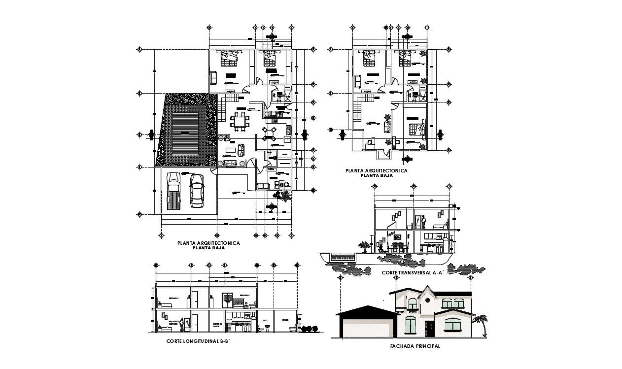 House Designs Plans In AutoCAD File