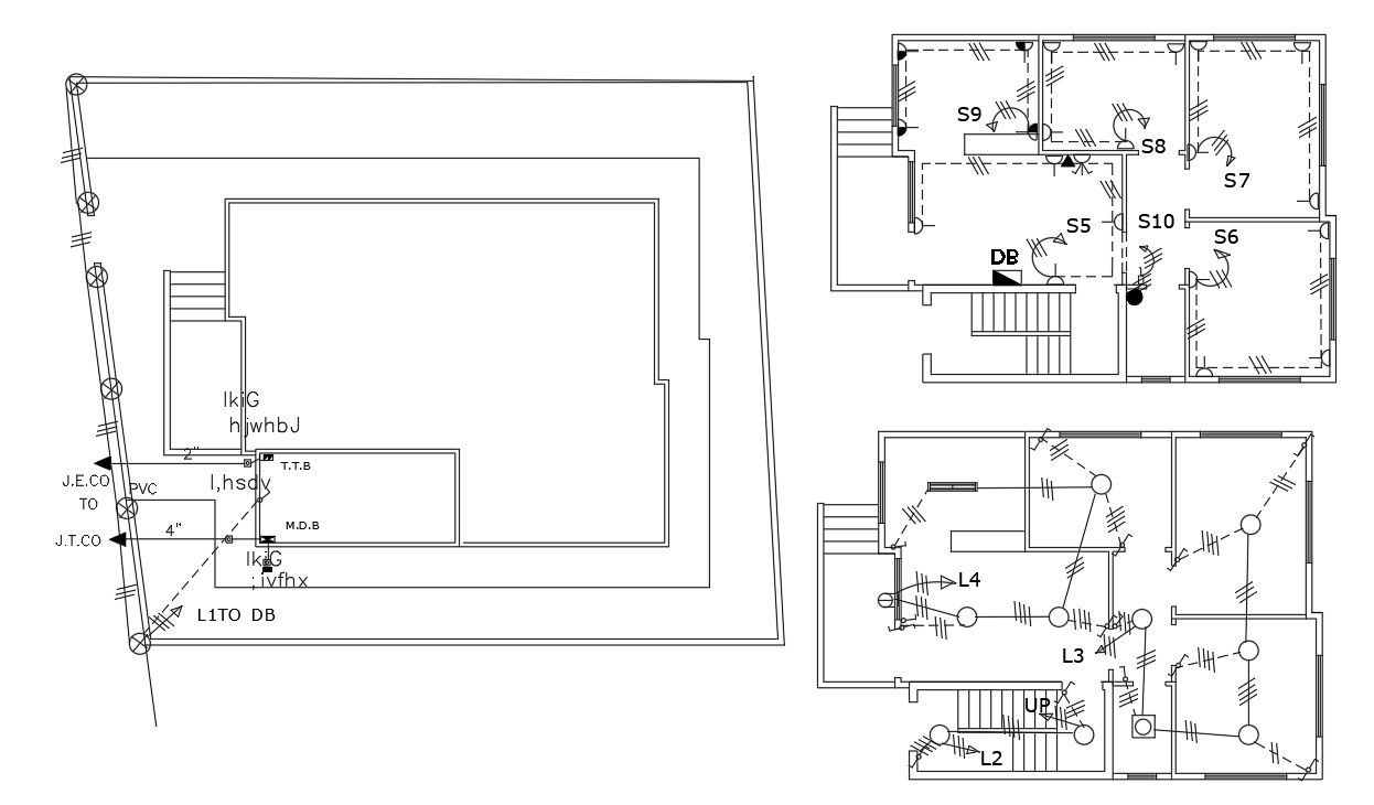 House Electrical Plan Template AutoCAD Drawing
