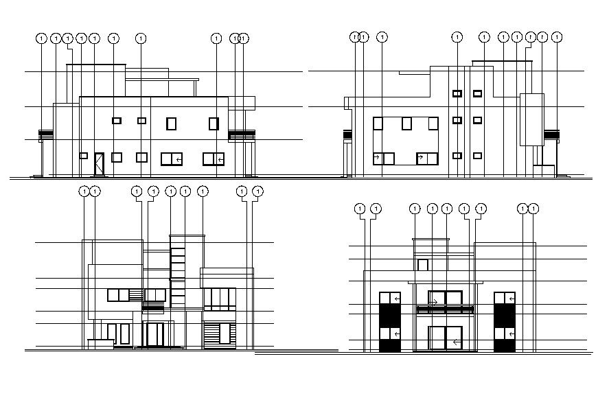 House Elevation AutoCAD Drawing Download