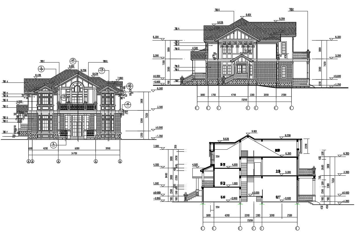 House Elevation Plan DWG File