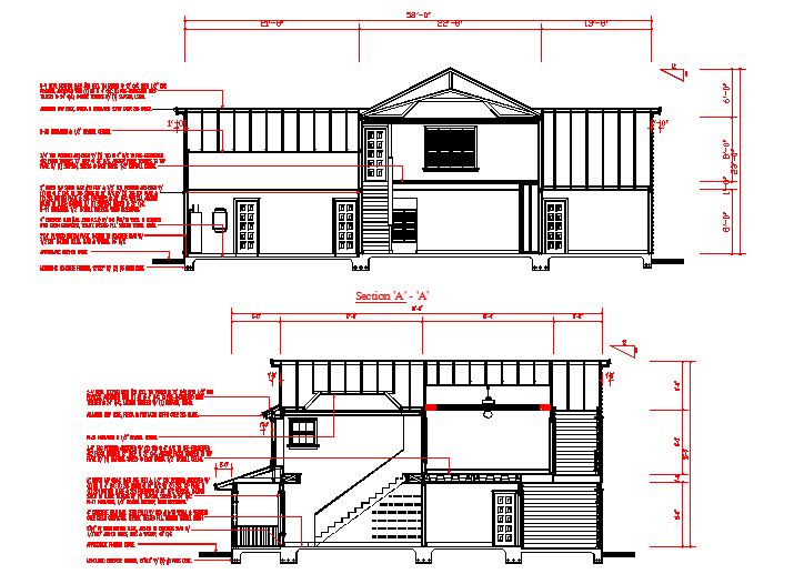 House Section detail in autocad