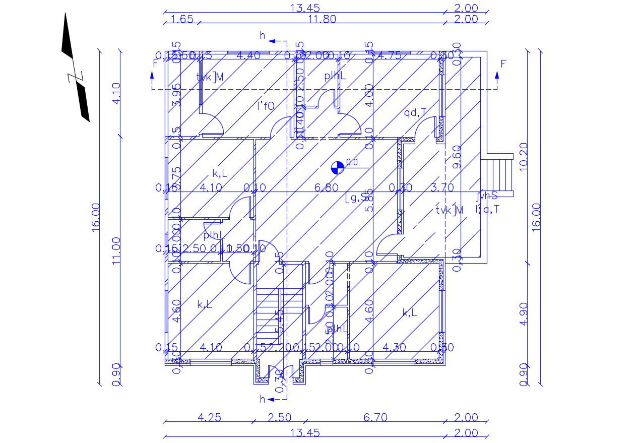 House Floor Plan AutoCAD Working Drawing DWG File