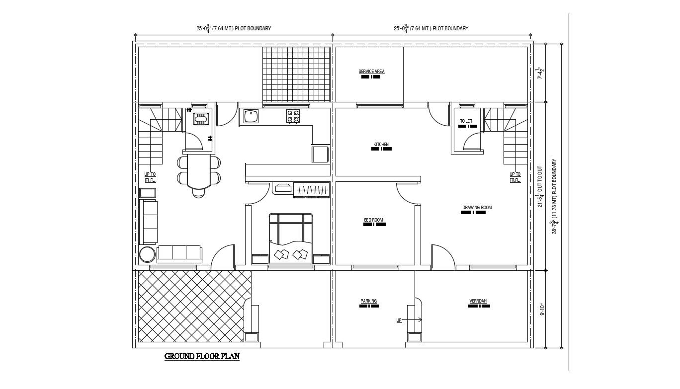 House Floor Plan Detail Architecture Drawing CAD file