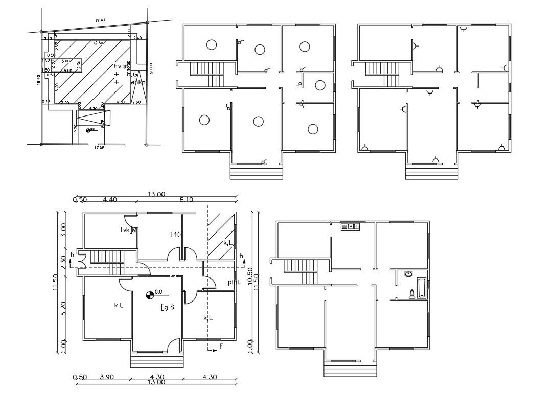 House Floor Plan With Electrical Layout Plan DWG