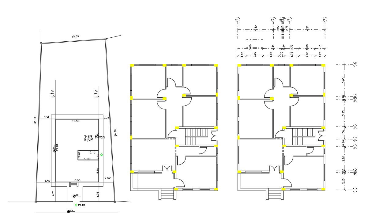 House Floor Plan With Site Plot CAD Drawing