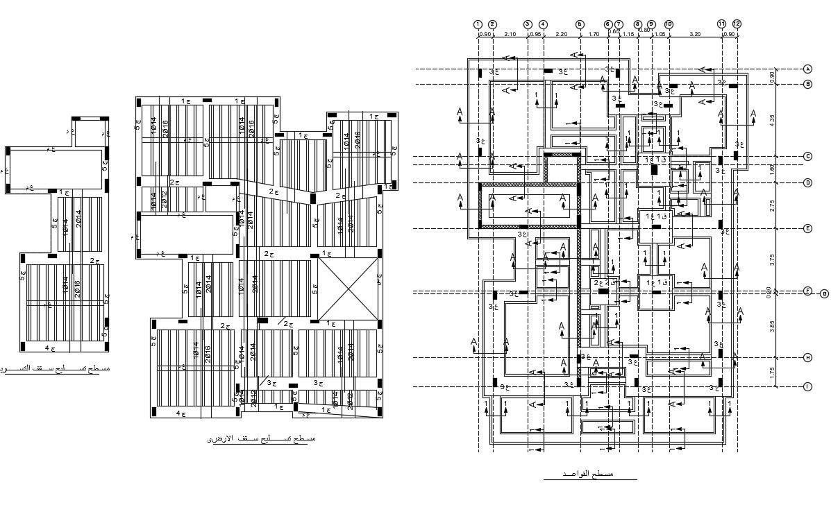 House Foundation Column Plan With Reinforce Slab Drawing