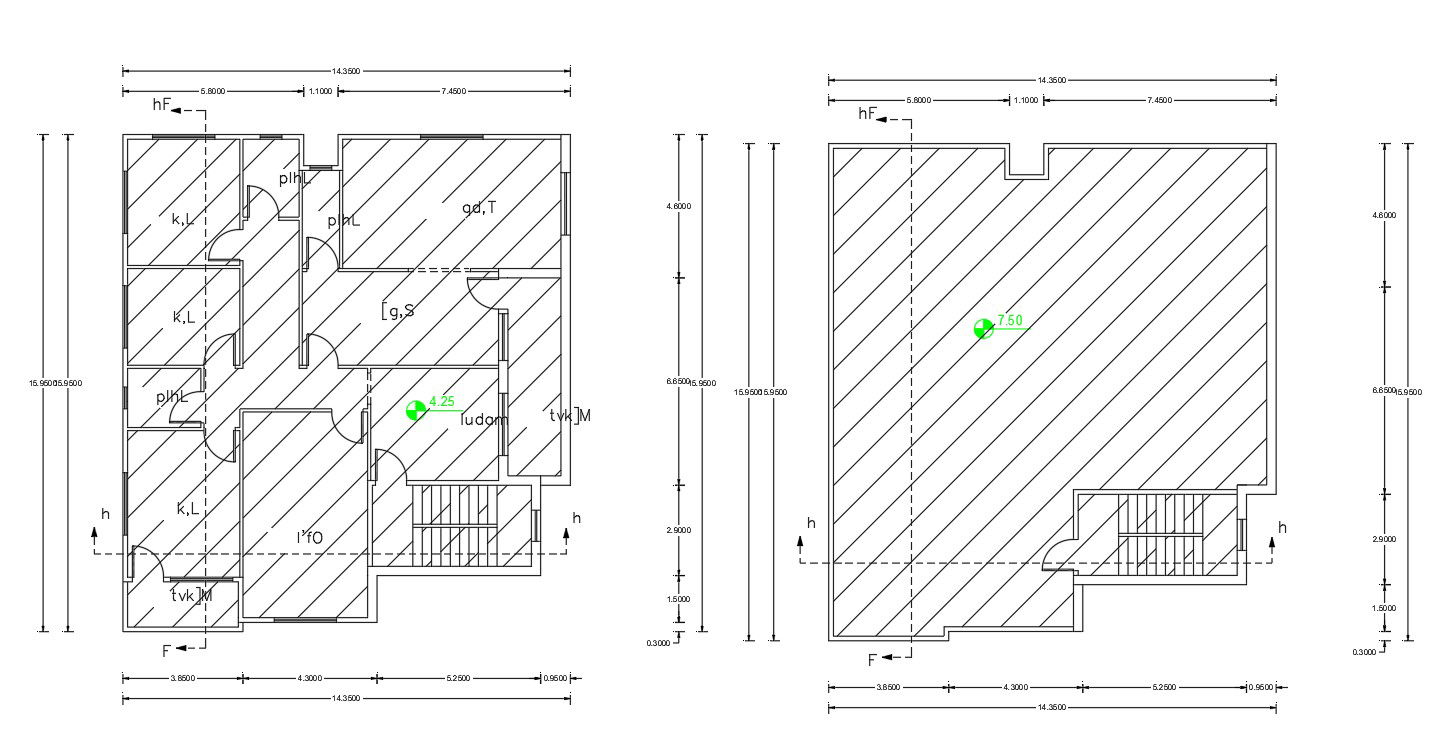 House Plan 50 Feet by 45 Feet Plot Plan AutoCAD Drawing