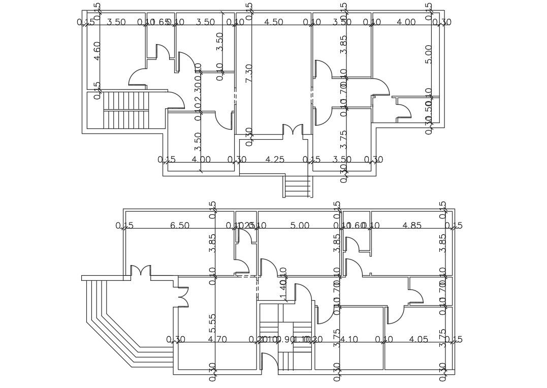 House Plan With 2 Different Option AutoCAD Drawing