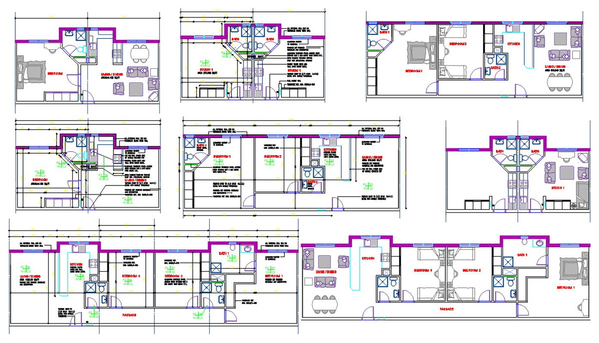House Plan With Furniture Layout CAD Drawing