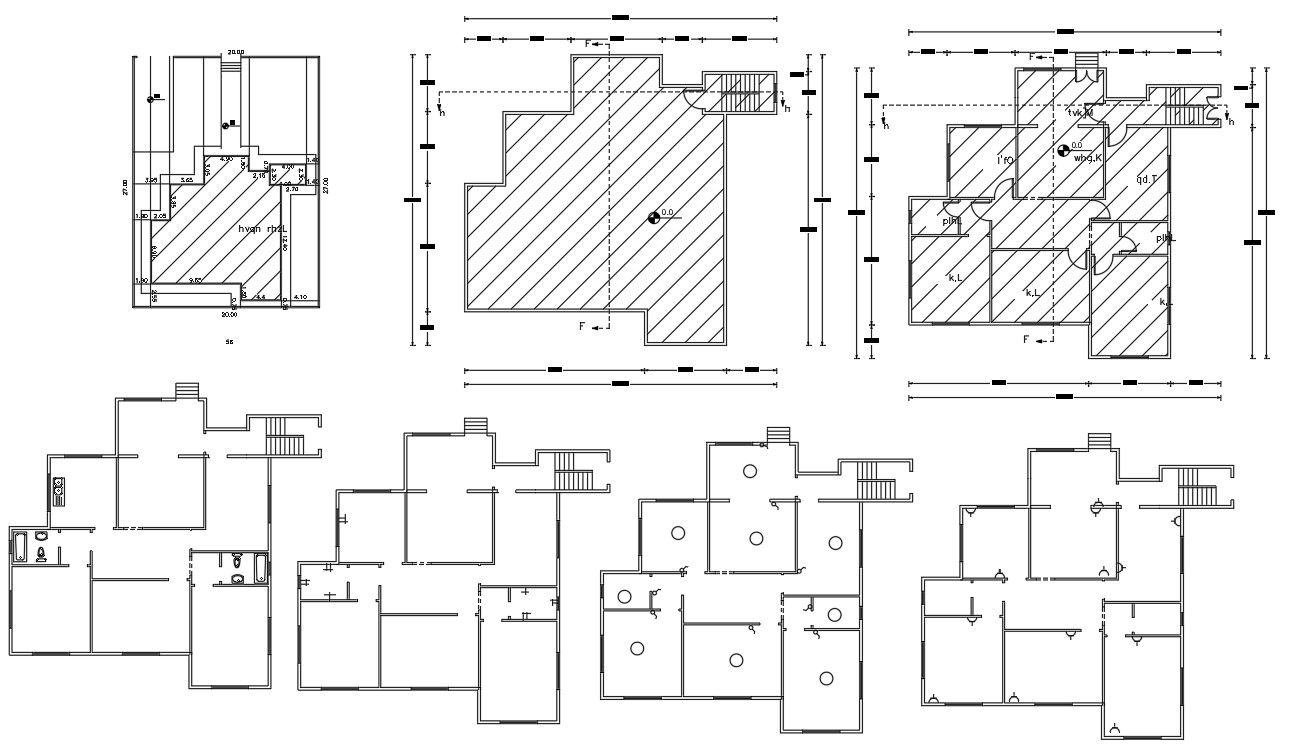 House Plan With Site Pot AutoCAD Drawing