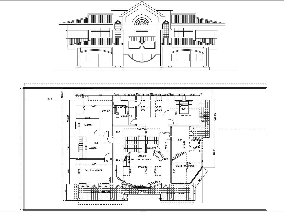 House Plans with Elevations CAD File