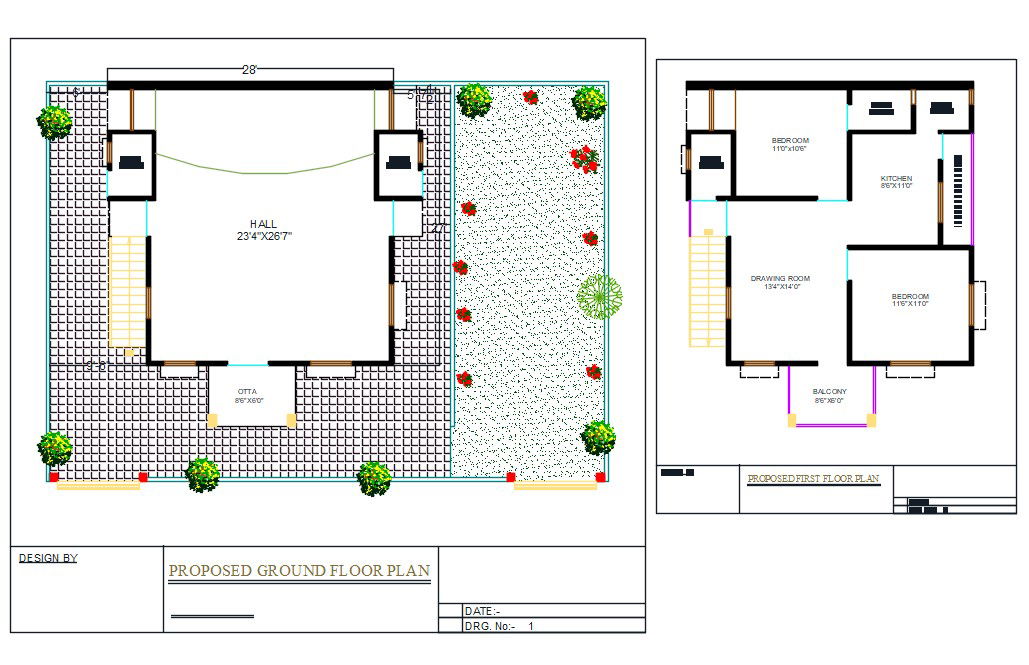 House Purpose Plan DWG File