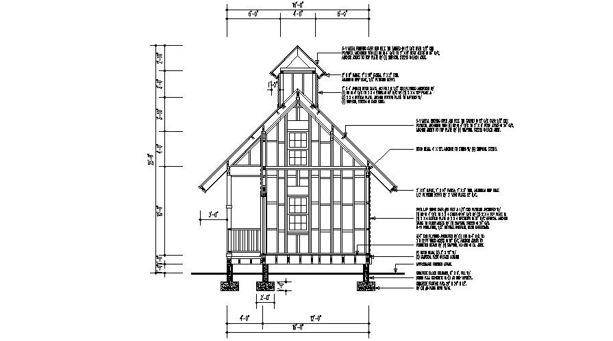 House Roof Section Design AutoCAD Drawing Free Download