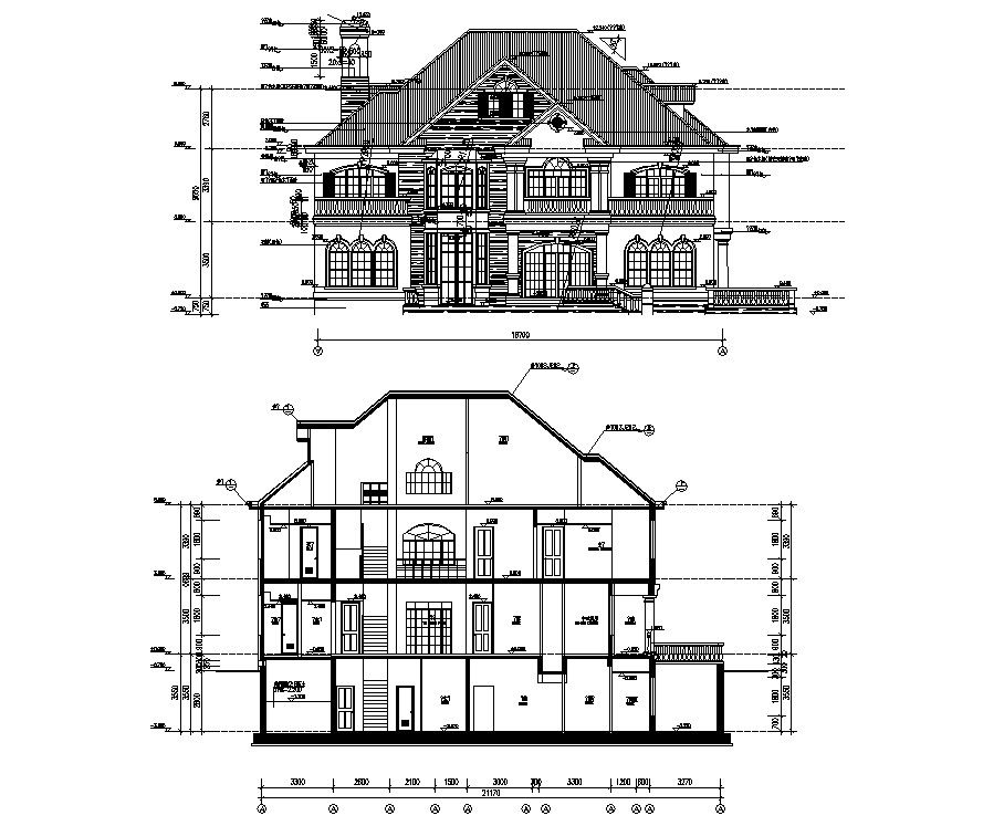House Section And Elevation Drawings 