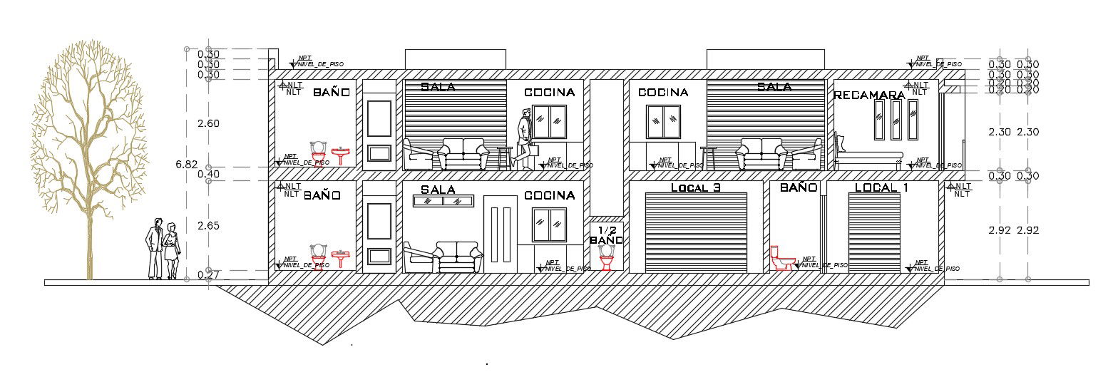 House Section Design CAD File
