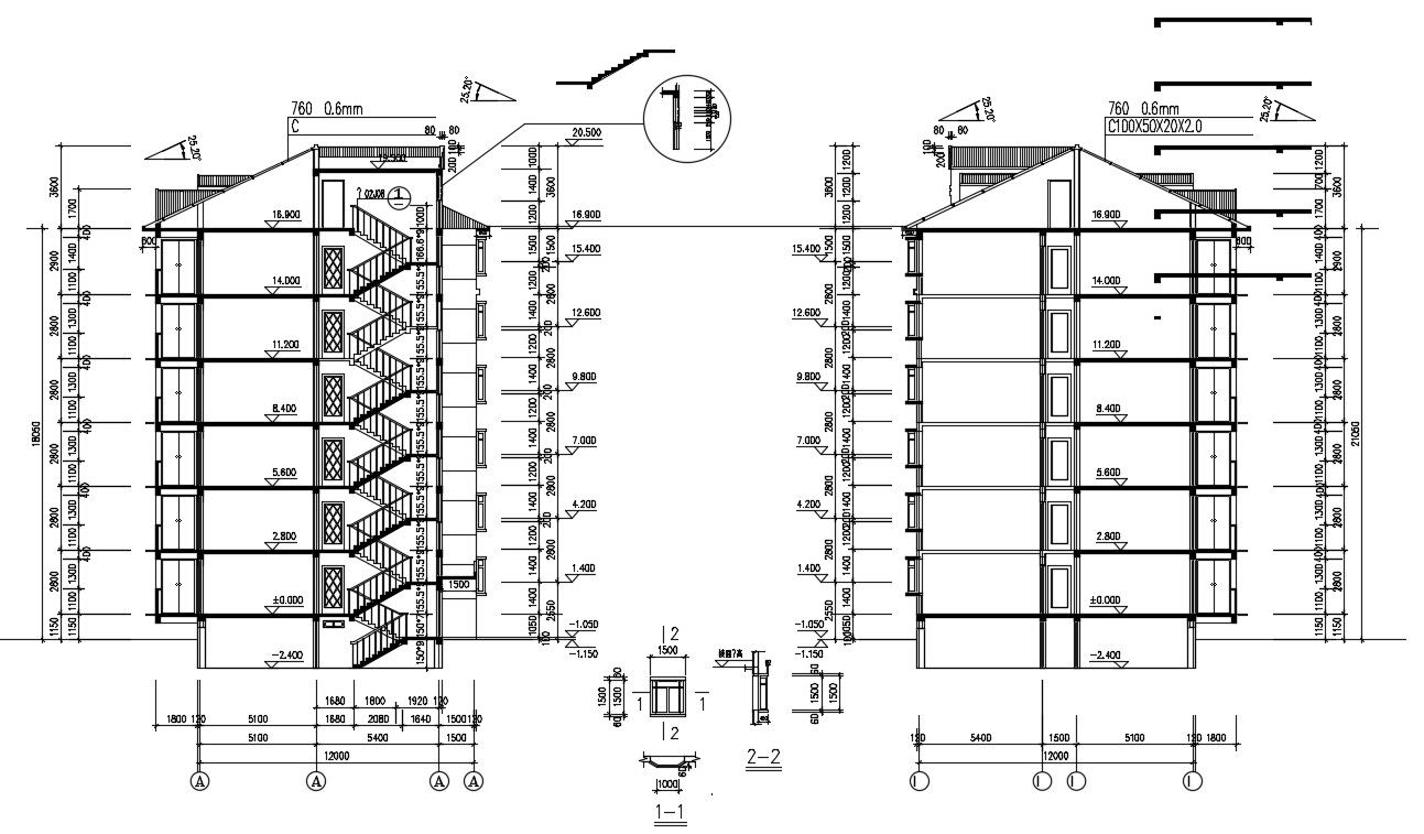 House Section Plan CAD File