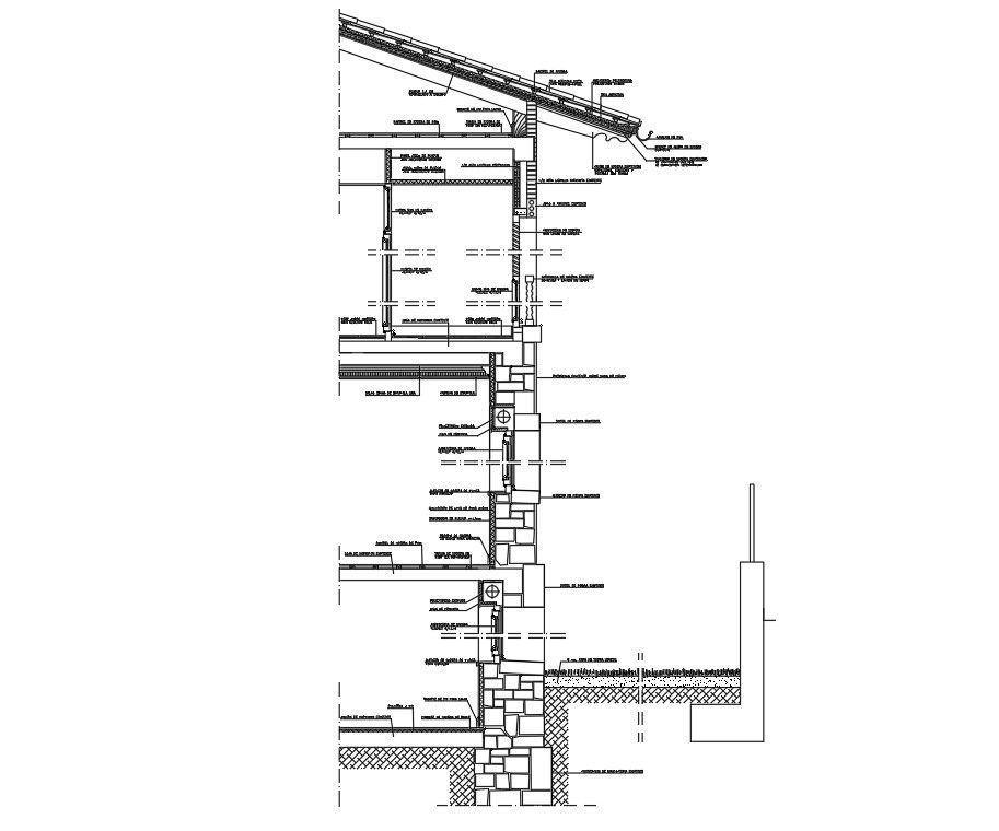 House Side Section Drawing for AutoCAD File
