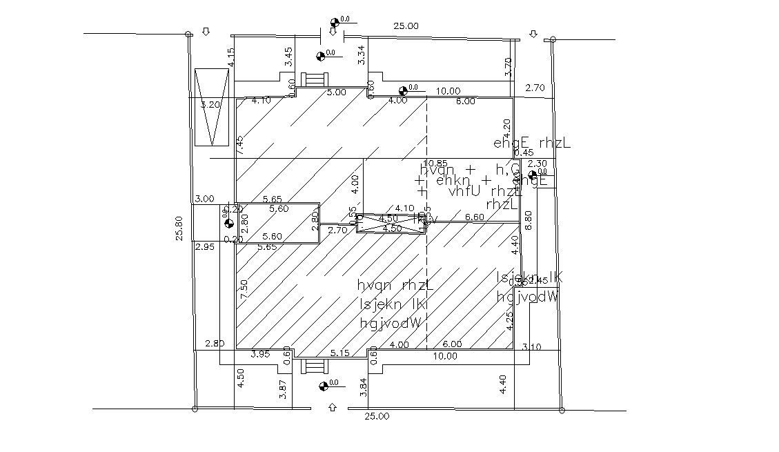 House Site Layout Plan With Margin Dimension AutoCAD Drawimg