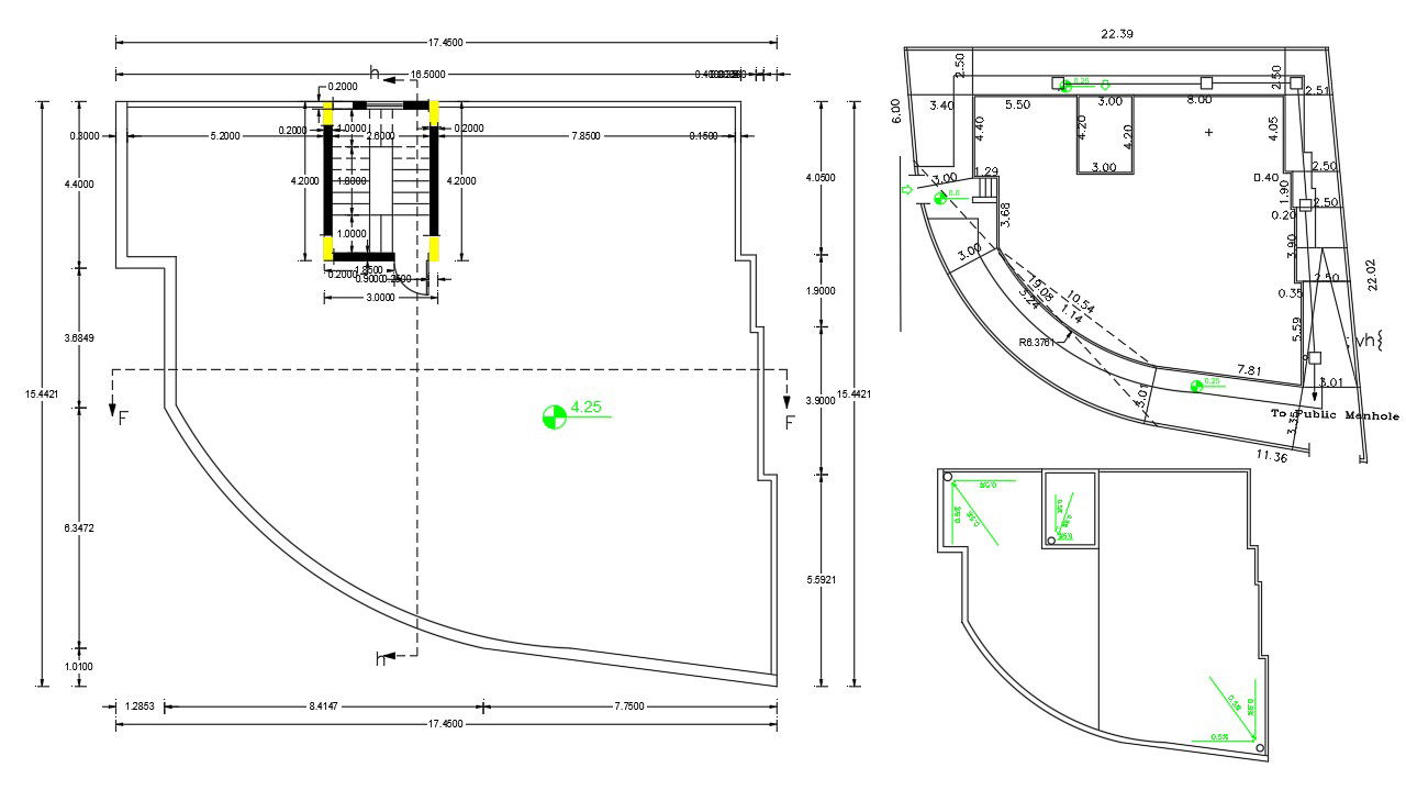 House Terrace Floor Plan With Site Layout AutoCAD File