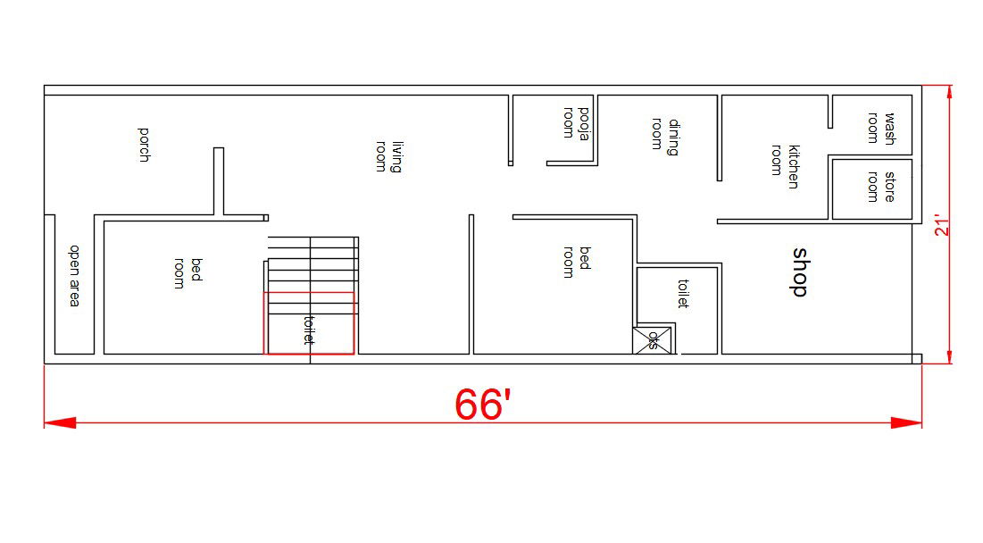 House With Shop Layout Plan Free DWG File