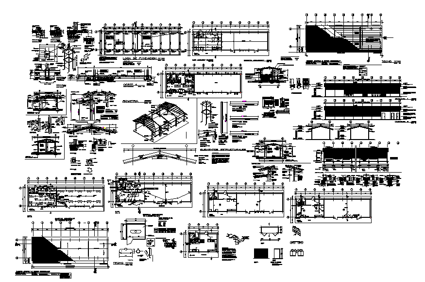 House architecture and structure detail in autocad files