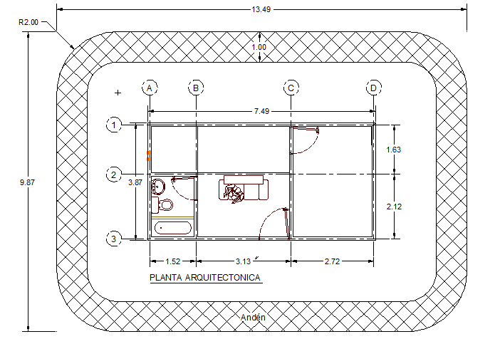 House architecture layout plan details dwg file