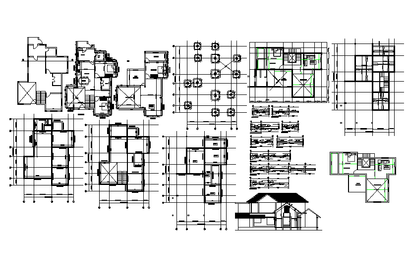 House architecture plan and design in cad
