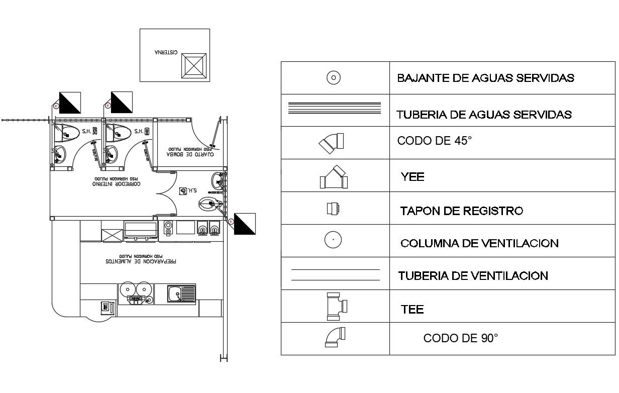 House bathroom plan and installation cad drawing details dwg file