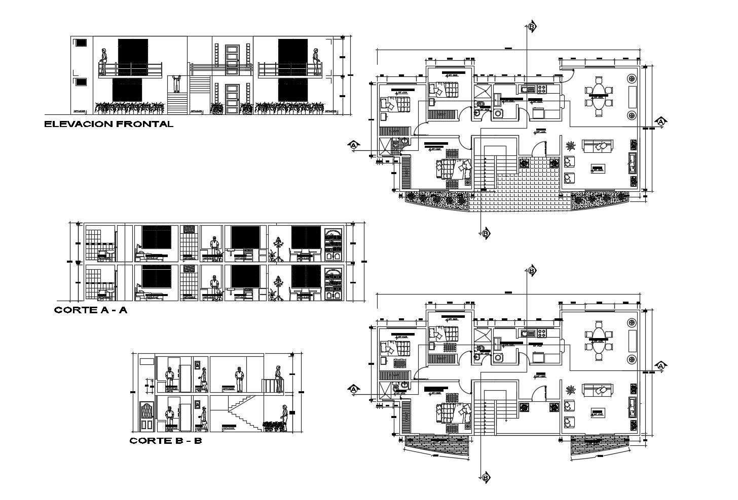House design 18.05mtr x 8.65mtr with detail dimension in autocad