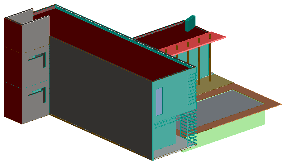 House design view in 3d view dwg file