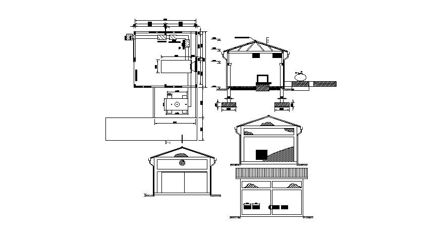 House design with a detail dimension in dwg file 