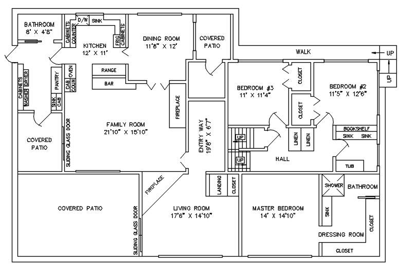House design with detail dimension in dwg file