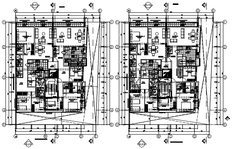 House design with detail dimension in dwg file 