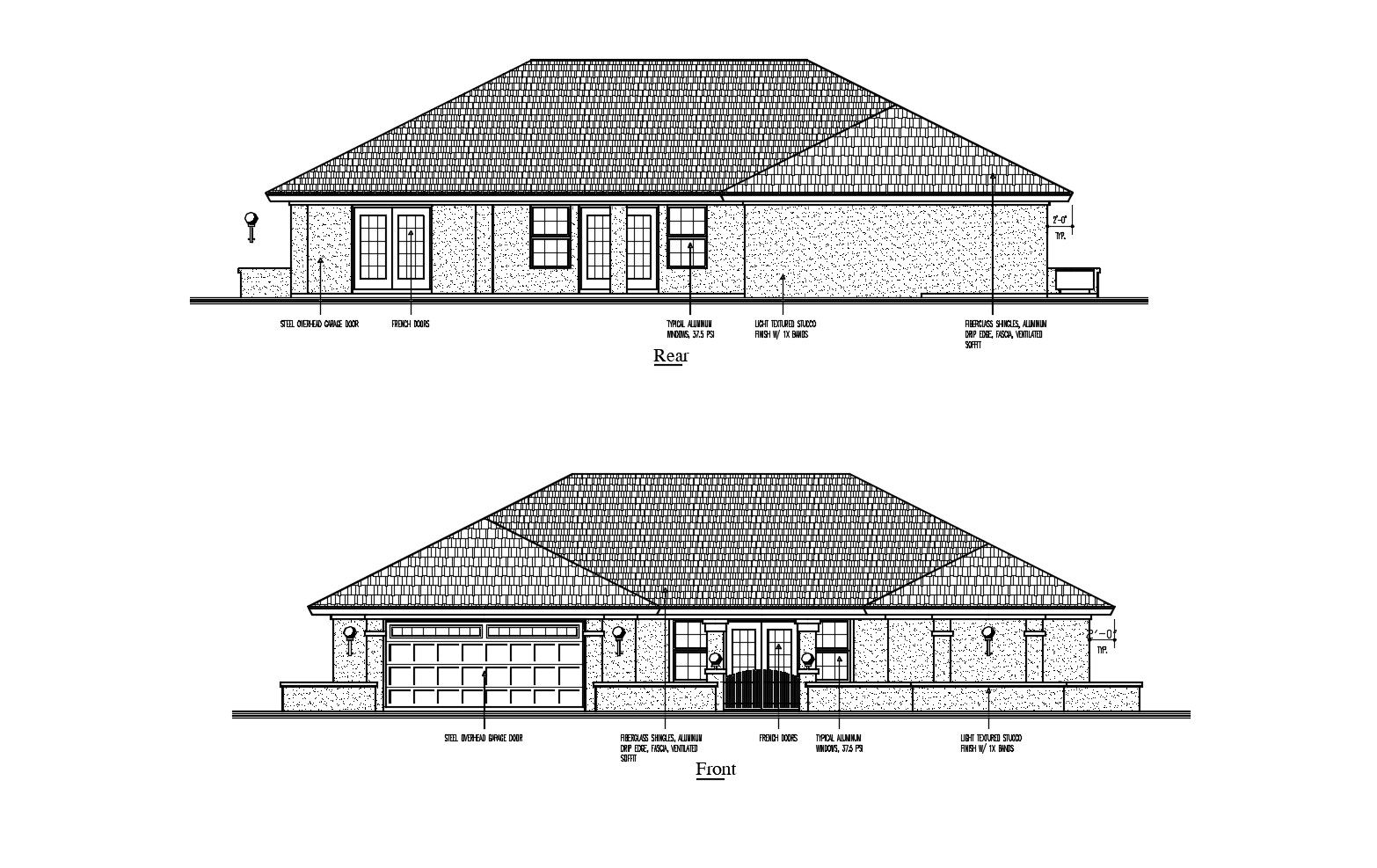 House design with elevation in AutoCAD