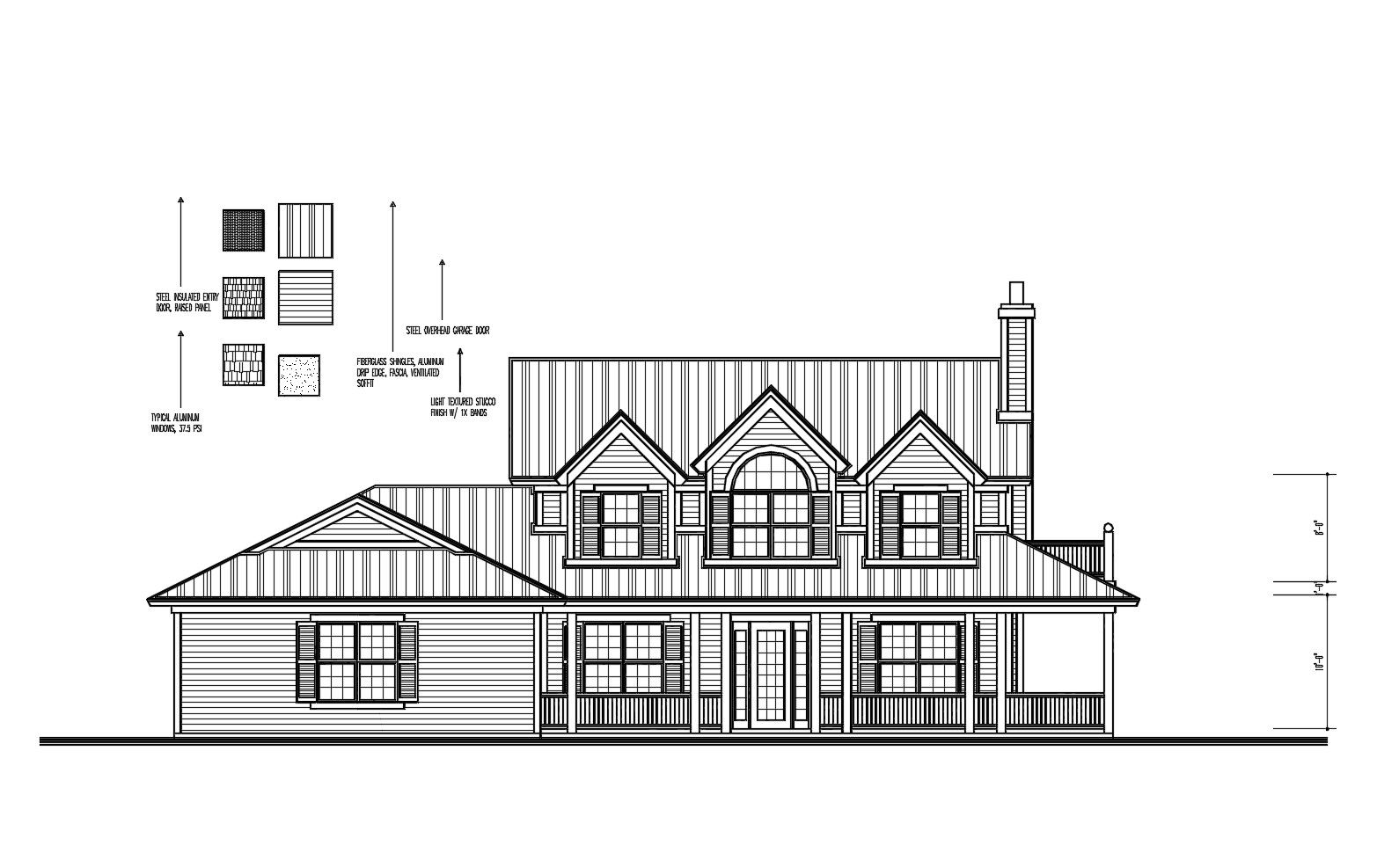 House Front Elevation Model In DWG File
