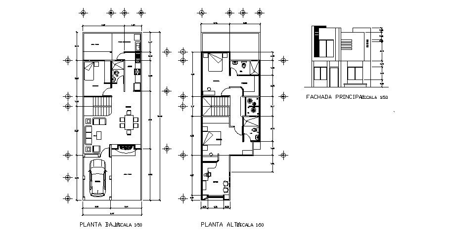Mini House Elevation In DWG File