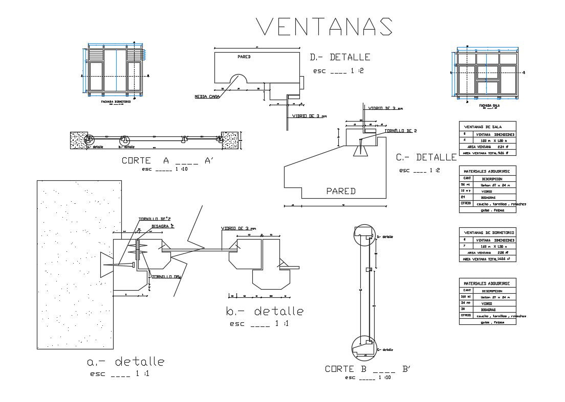 House doors and windows installation cad drawing details dwg file