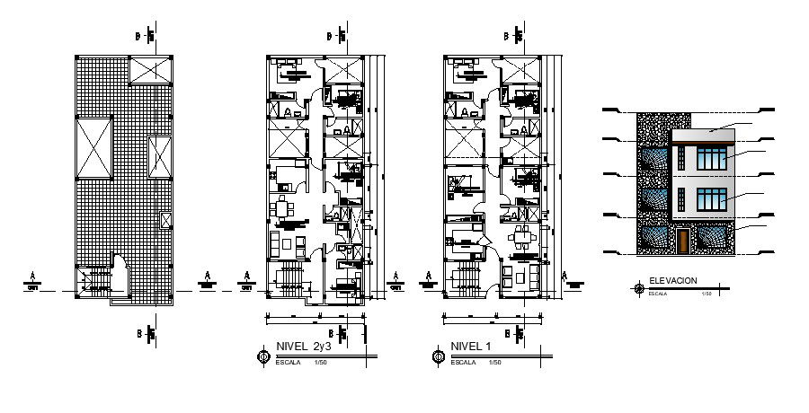 House Elevation Drawing In DWG File