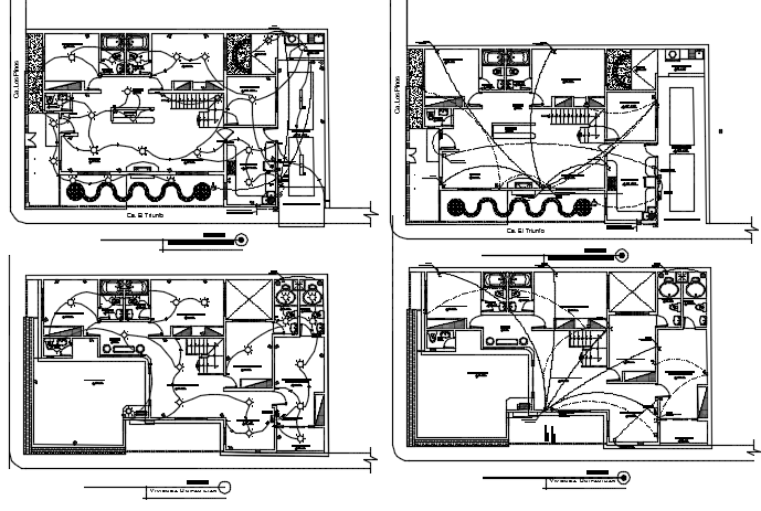 House electrical plan detail dwg file