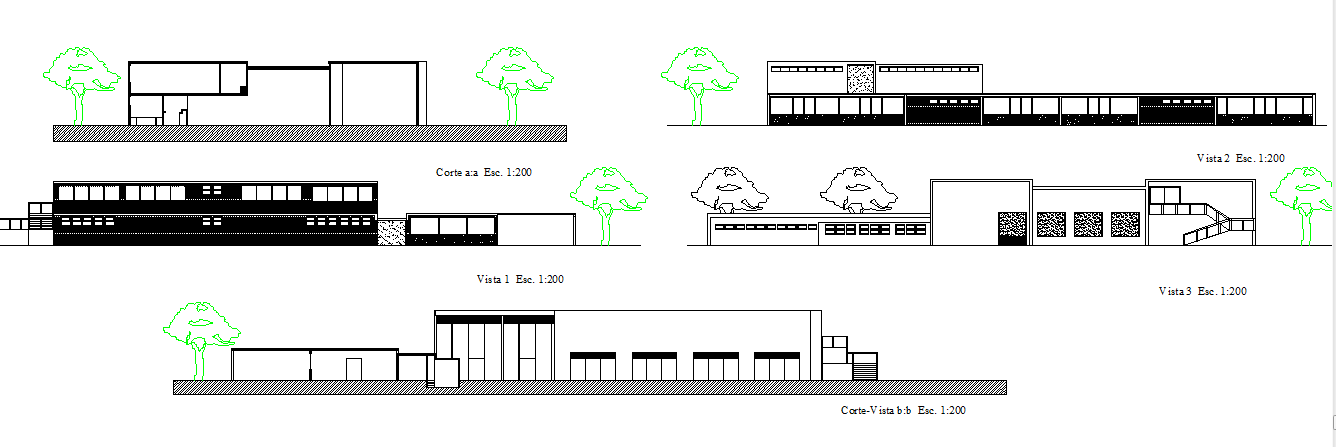 House elevation detail dwg file