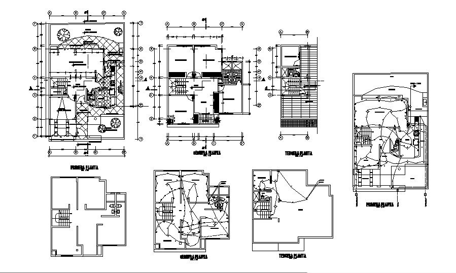 House floor plan, cover plan and electrical layout plan details dwg file
