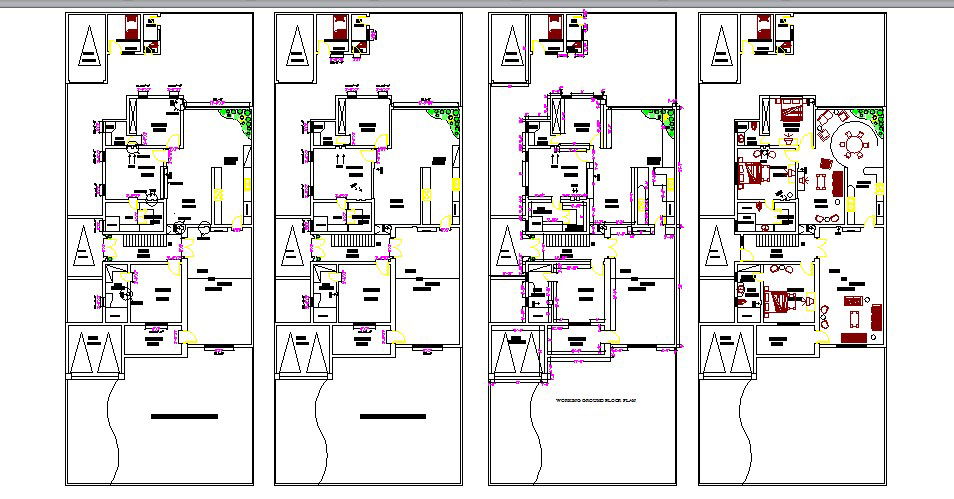 House floor plan and furniture layout cad drawing details dwg file
