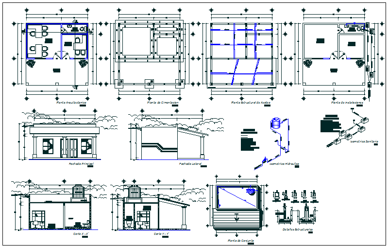House floor plan view detail dwg file