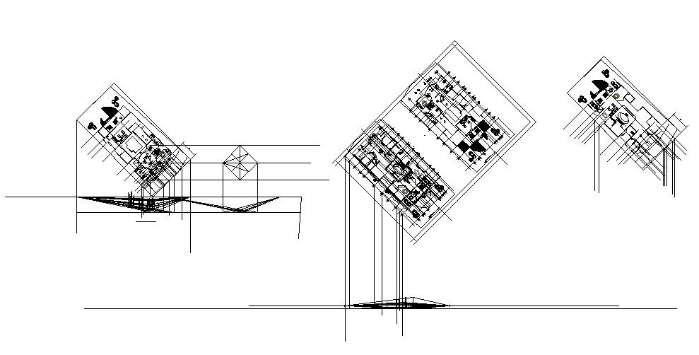 House floors isometric layout plan cad drawing details dwg file