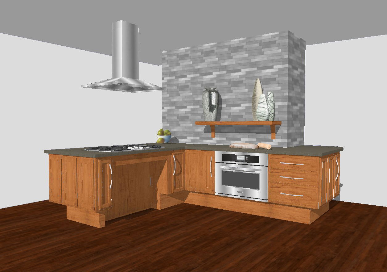 House kitchen model 3d drawing with interior cad drawing details skp file