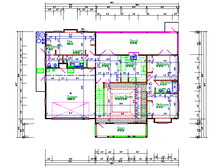 House lay-out planing design in cad File