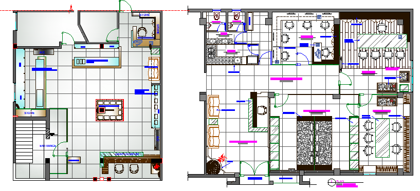 House layout plan with furniture details dwg file