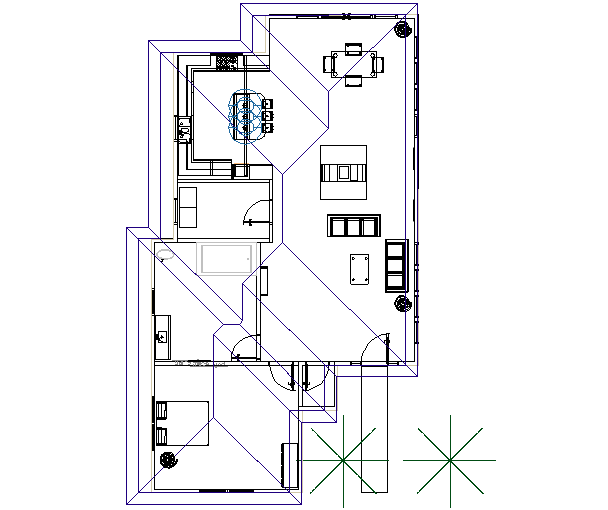 House line plan detail dwg file